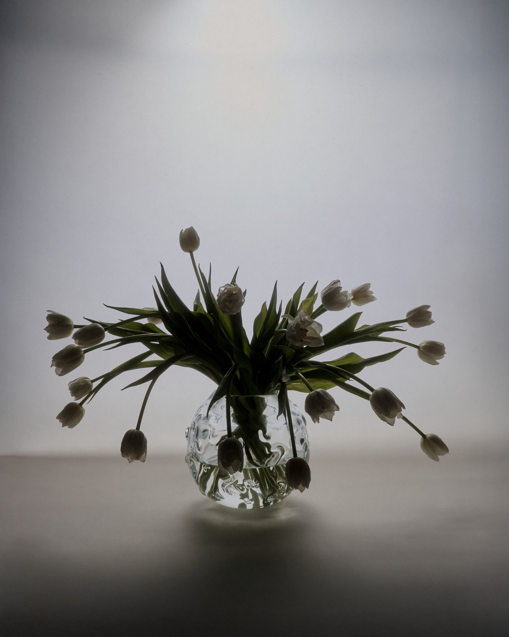 SR Vintage Glass Vase Clear