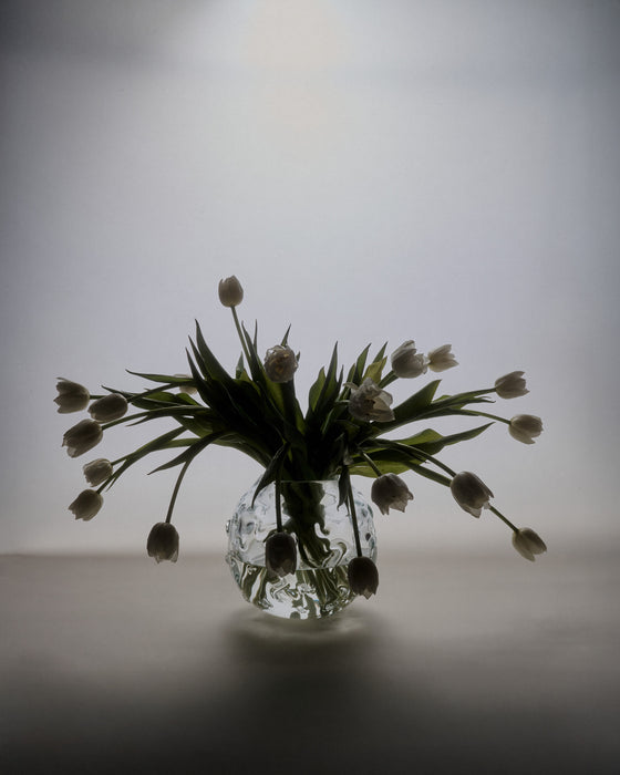 SR Vintage Glass Vase Clear