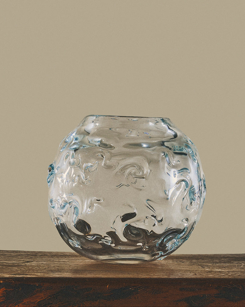 SR Vintage Glass Vase Clear
