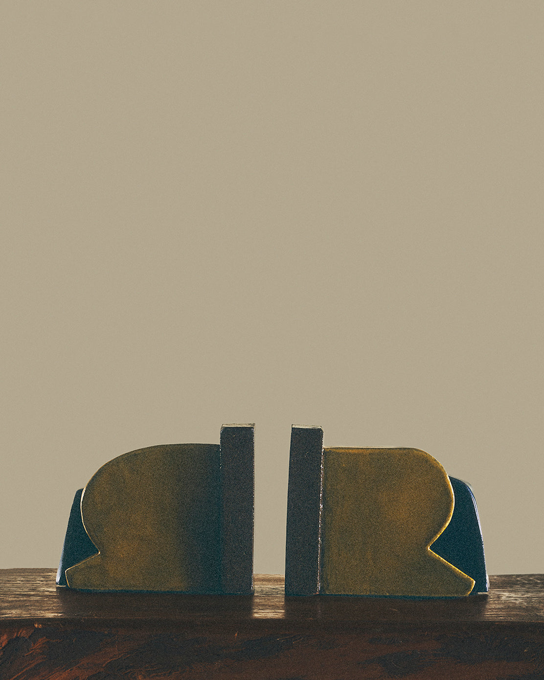Turmeric & Navy Slab Bookends
