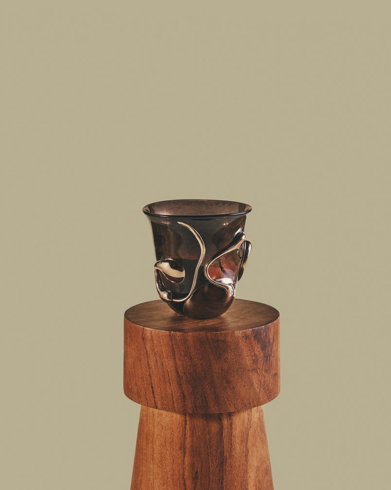 Black Amethyst Art Glass Vase