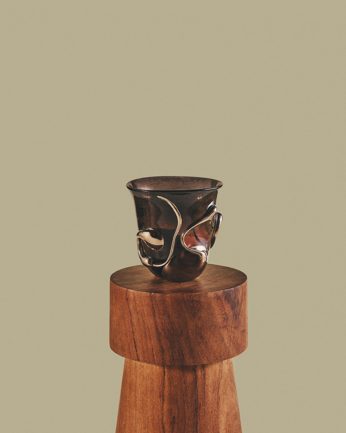 Black Amethyst Art Glass Vase