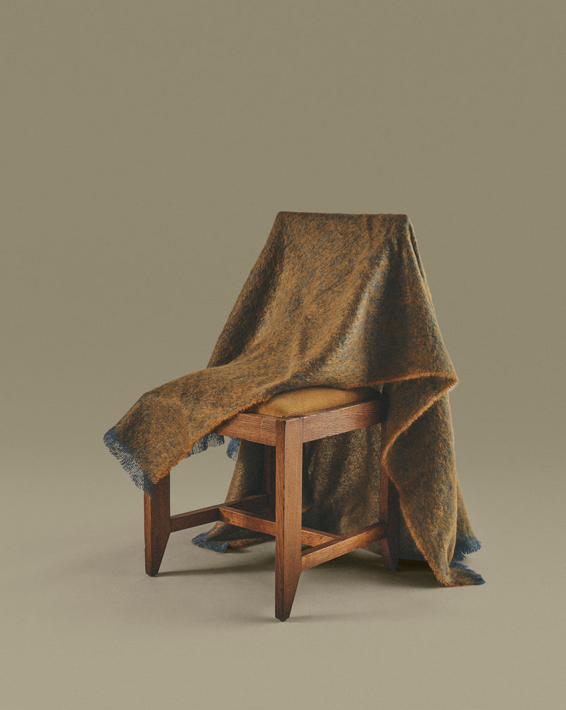 Ochre Clash Mohair Throw