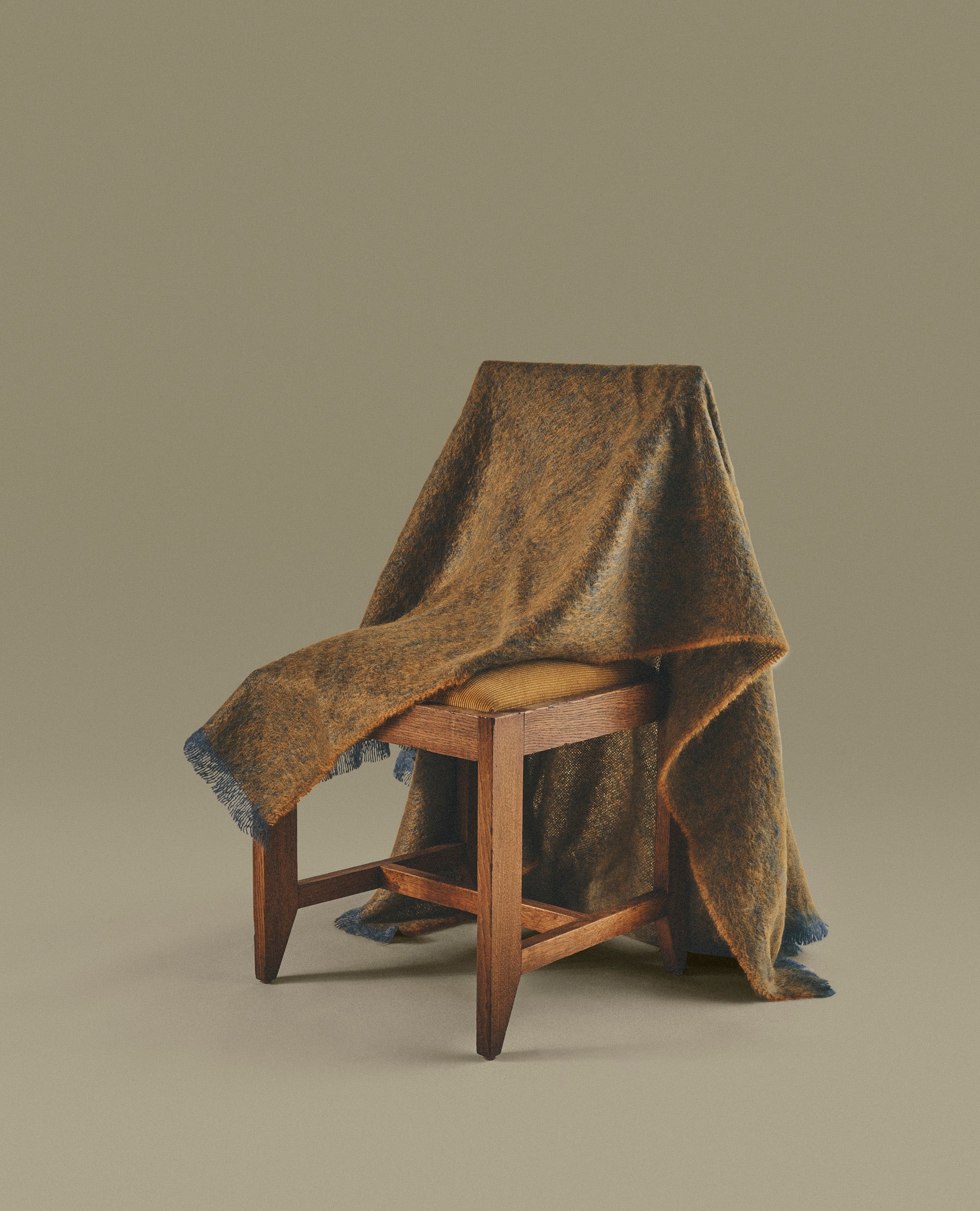 Ochre Clash Mohair Throw