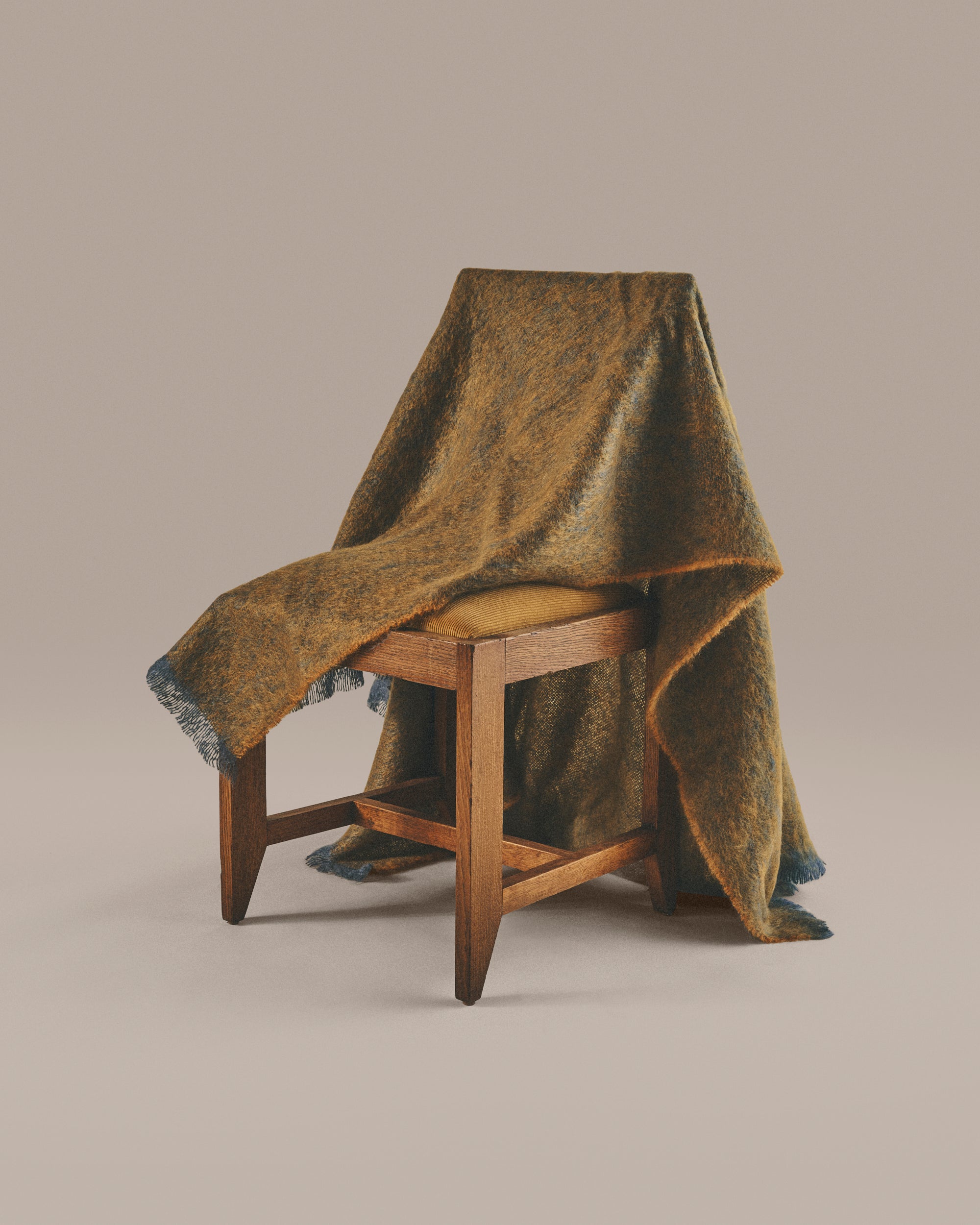 Ochre Clash Mohair Throw