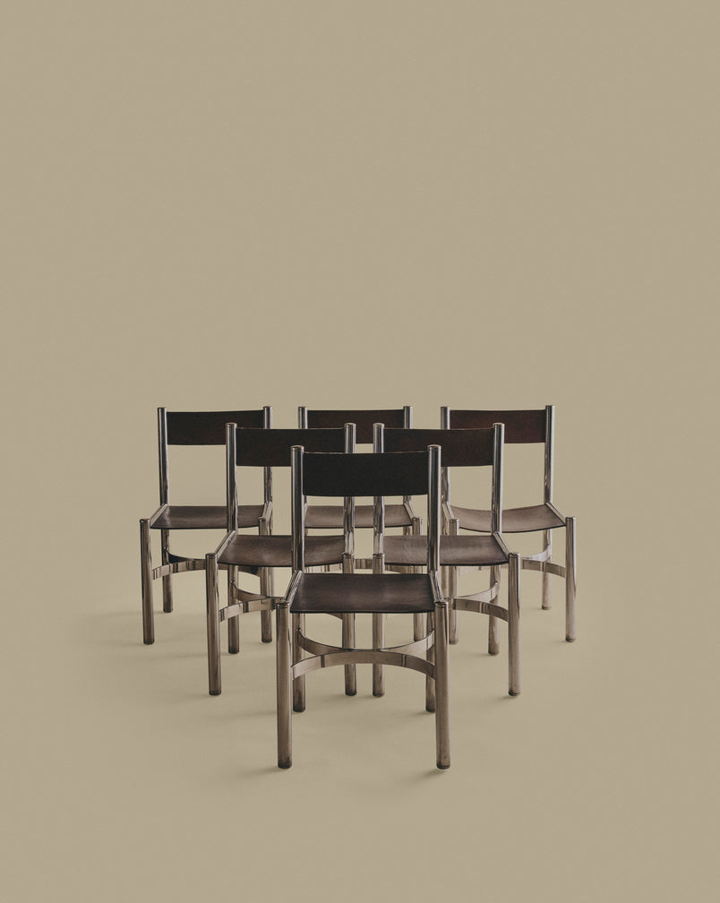 Leather and Metal Chairs