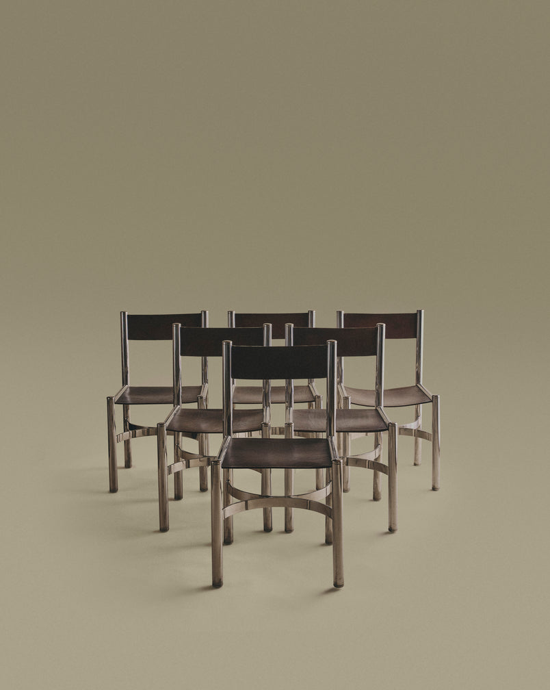 Leather and Metal Chairs