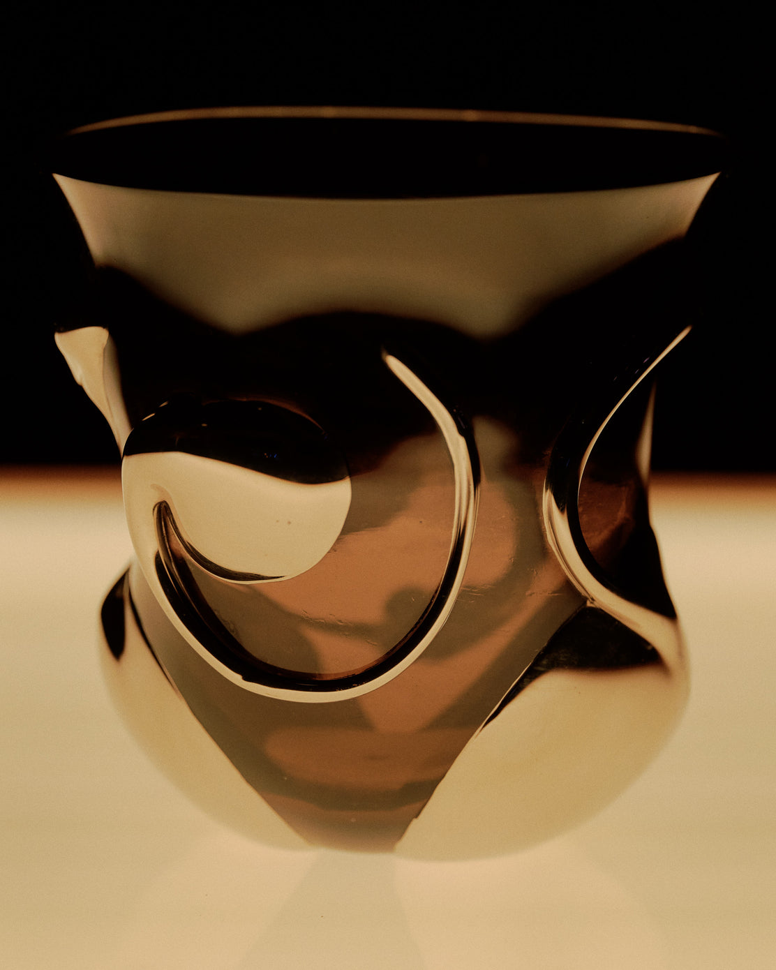 Black Amethyst Art Glass Vase