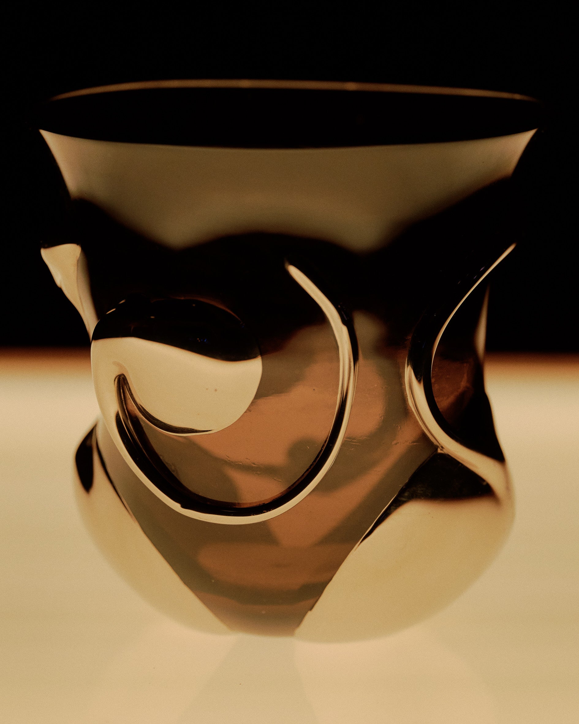 Black Amethyst Art Glass Vase