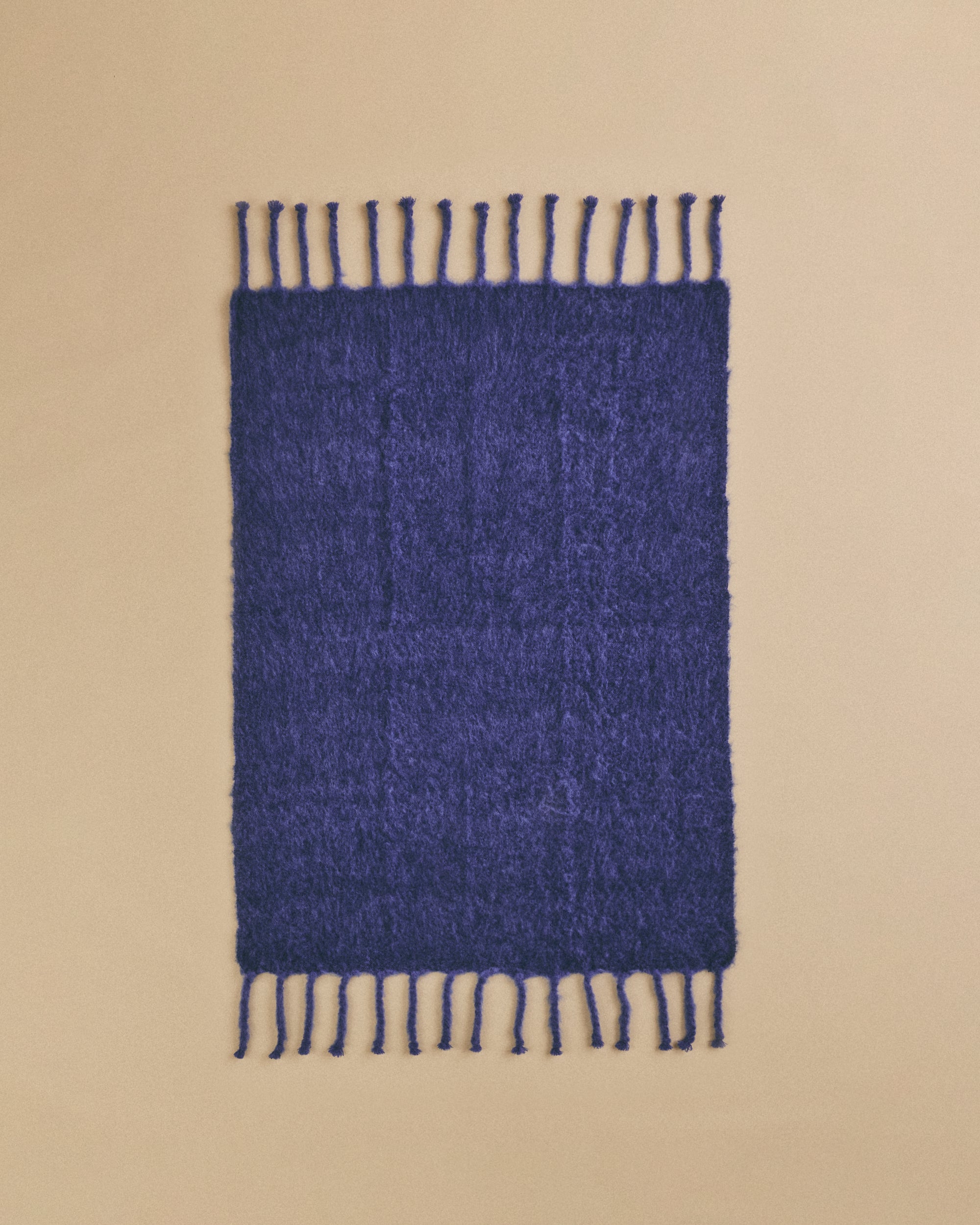 Mohair Throw in Bright Blue and Dark Blue