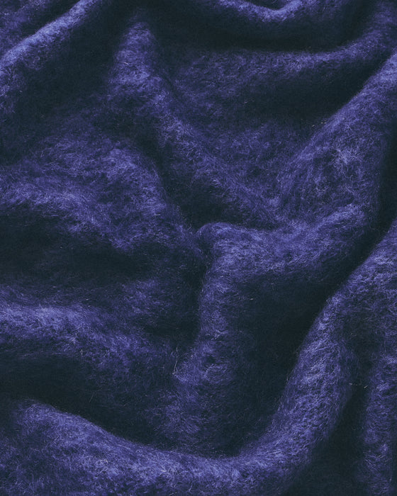 Mohair Throw in Bright Blue and Dark Blue