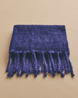 Mohair Throw in Bright Blue and Dark Blue