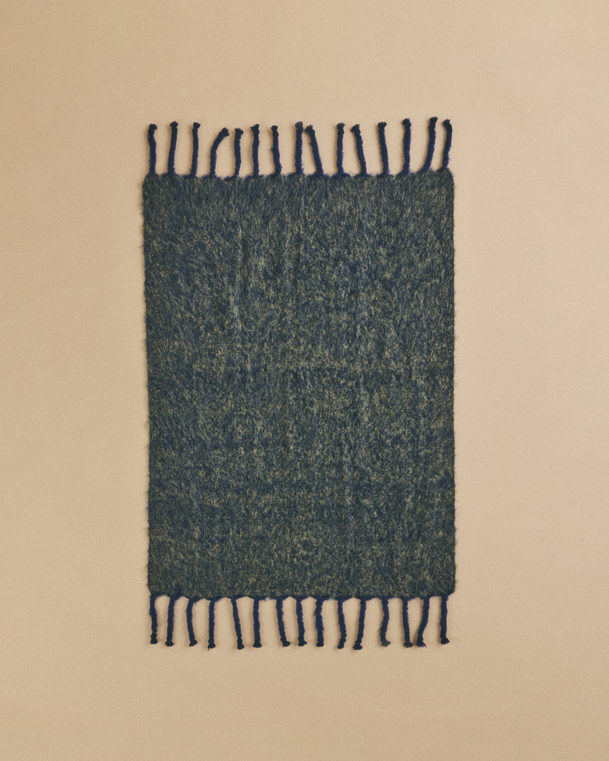 King Mohair Blanket in Dark Blue and Green