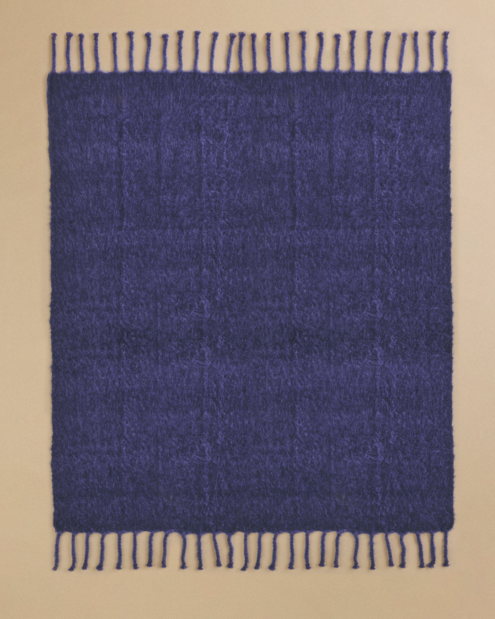 King Mohair Blanket in Bright Blue and Dark Blue