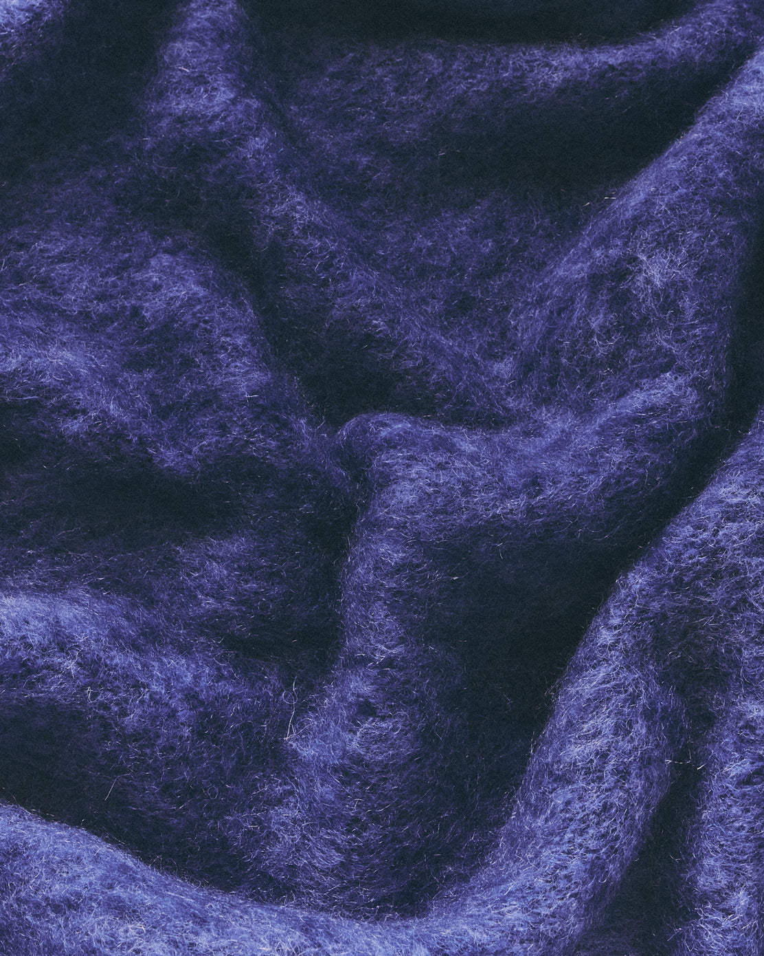 King Mohair Blanket in Bright Blue and Dark Blue