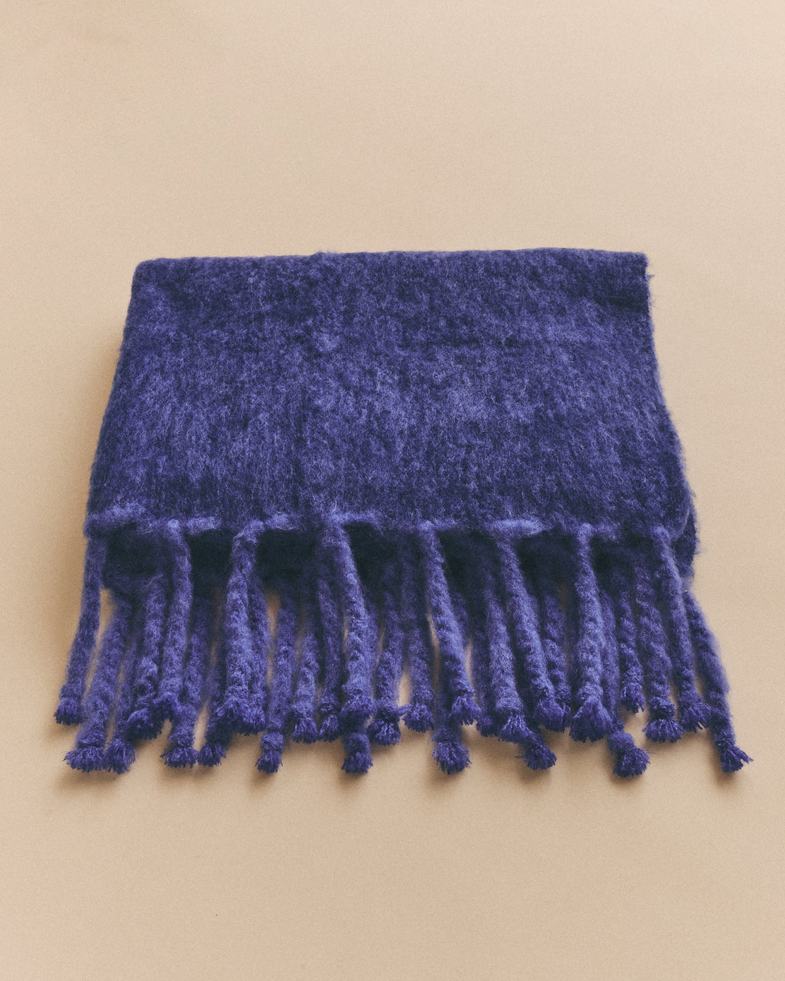 King Mohair Blanket in Bright Blue and Dark Blue