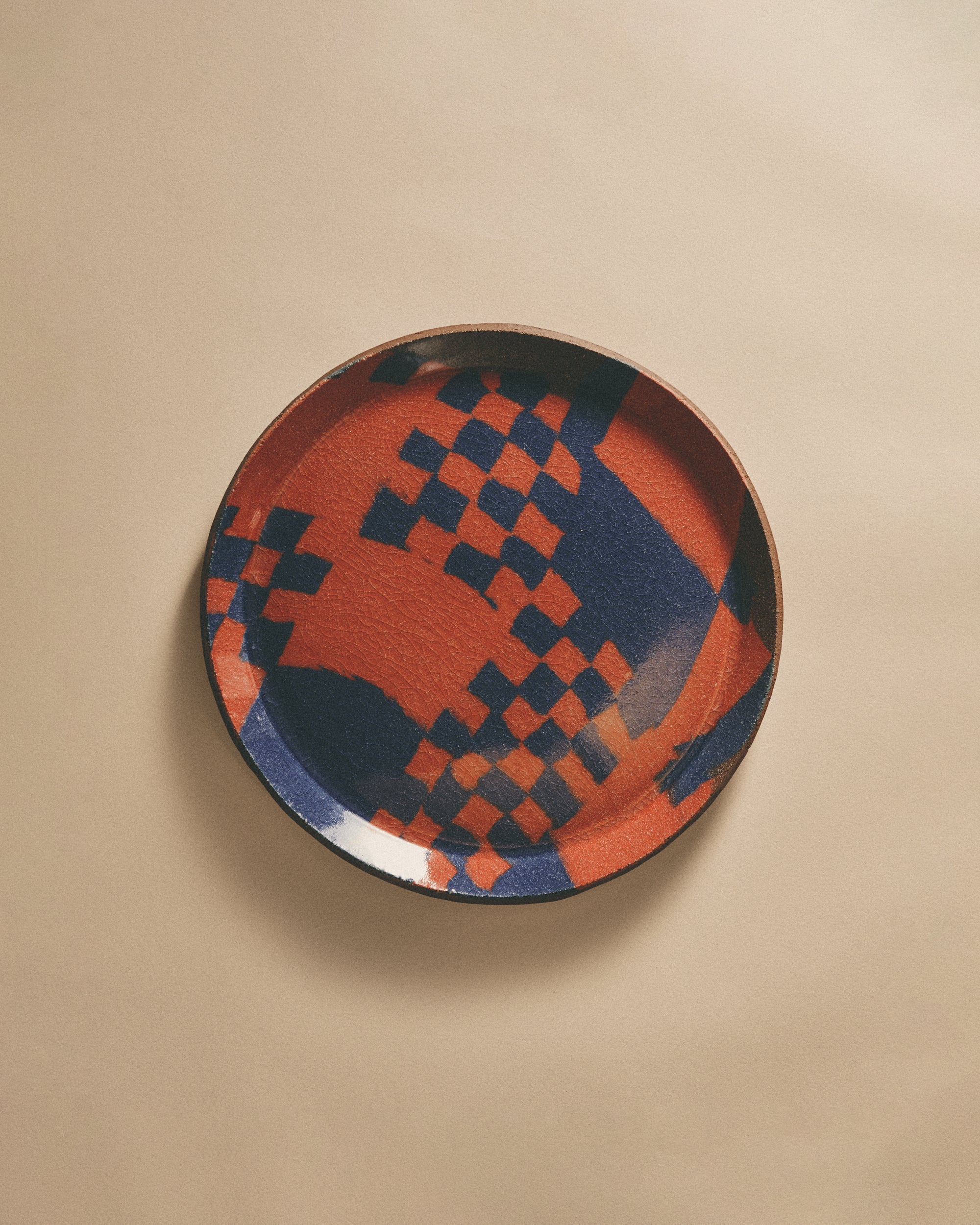 Blue and Red Nerikomi Plate