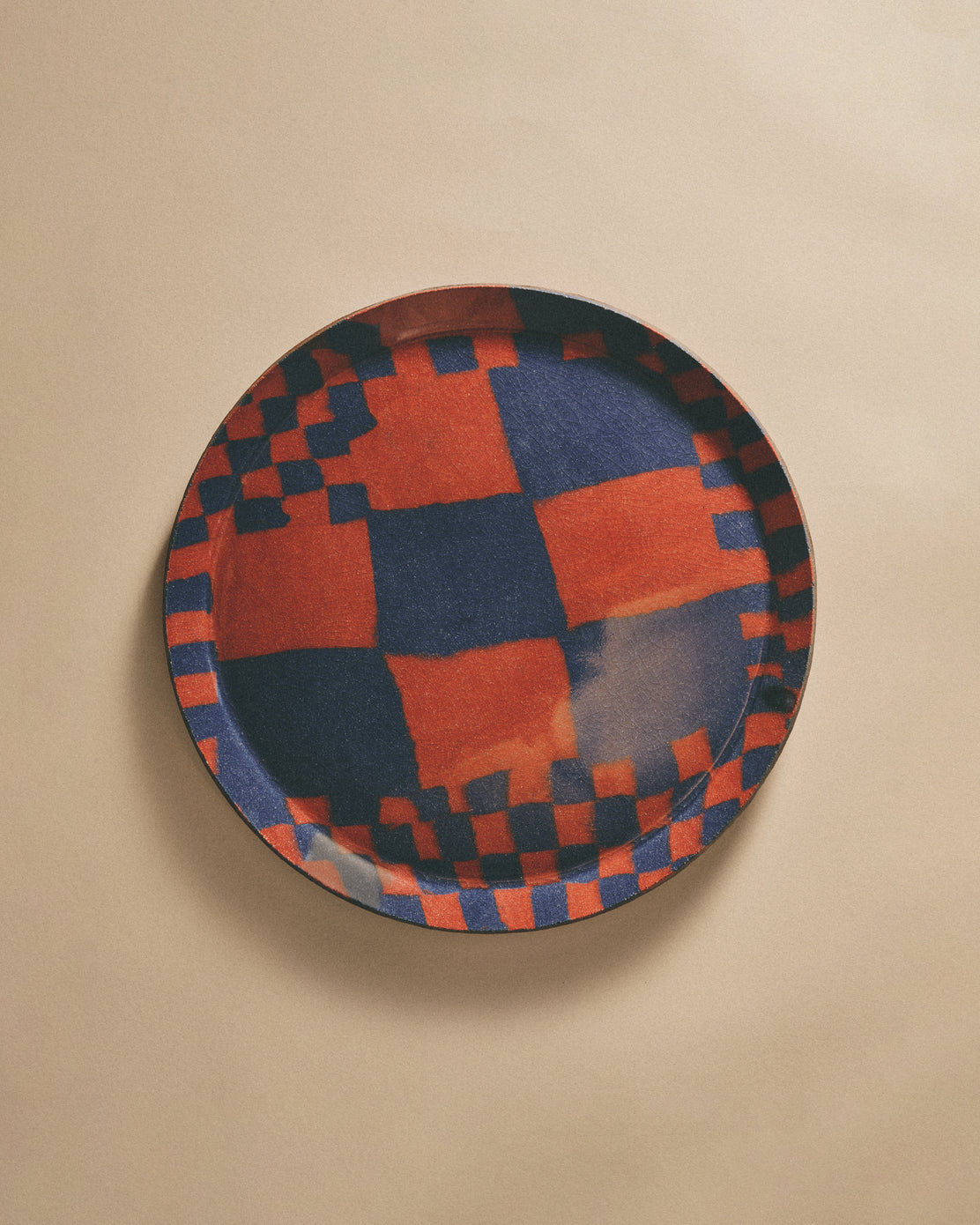 Blue and Red Nerikomi Plate