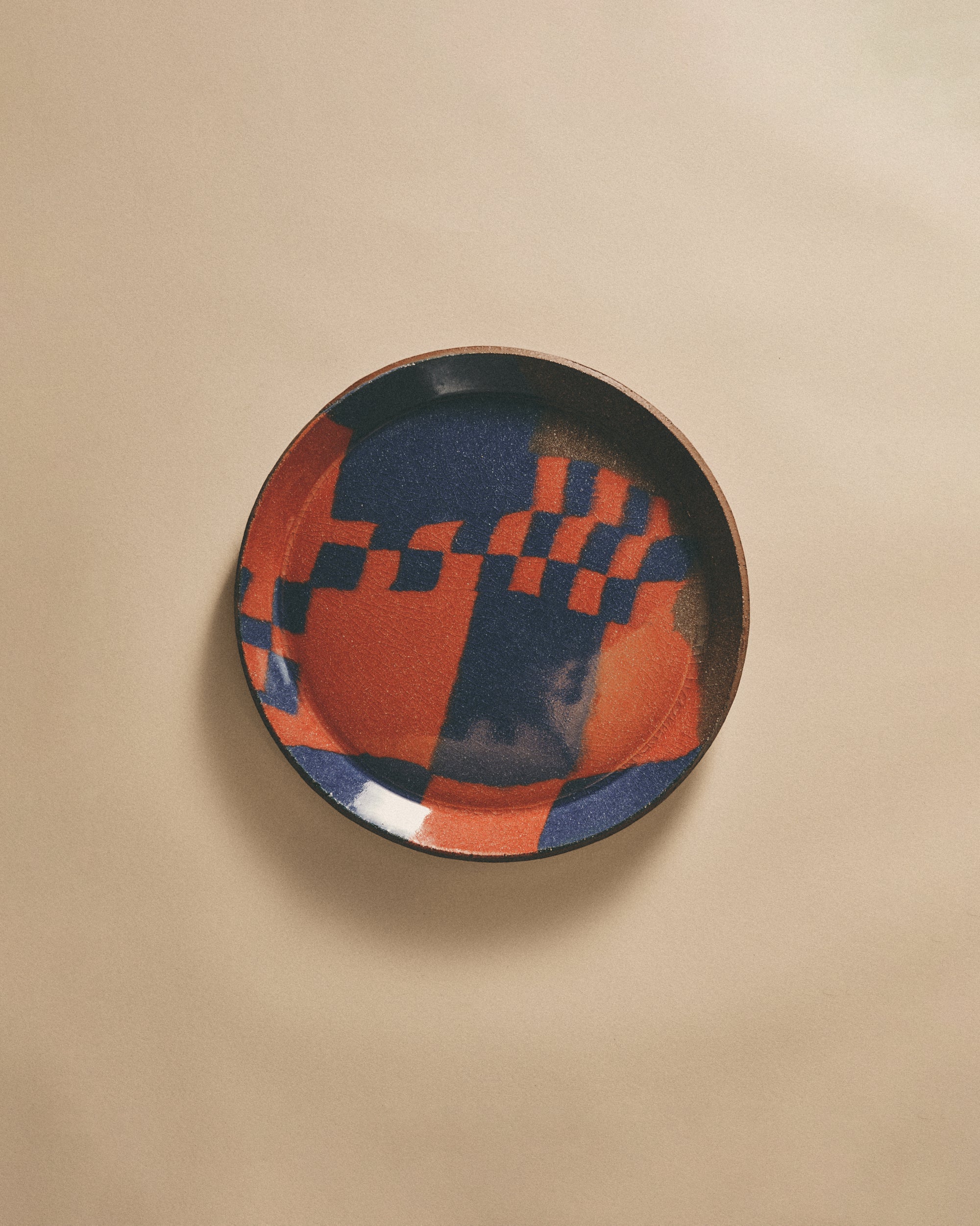 Blue and Red Nerikomi Plate