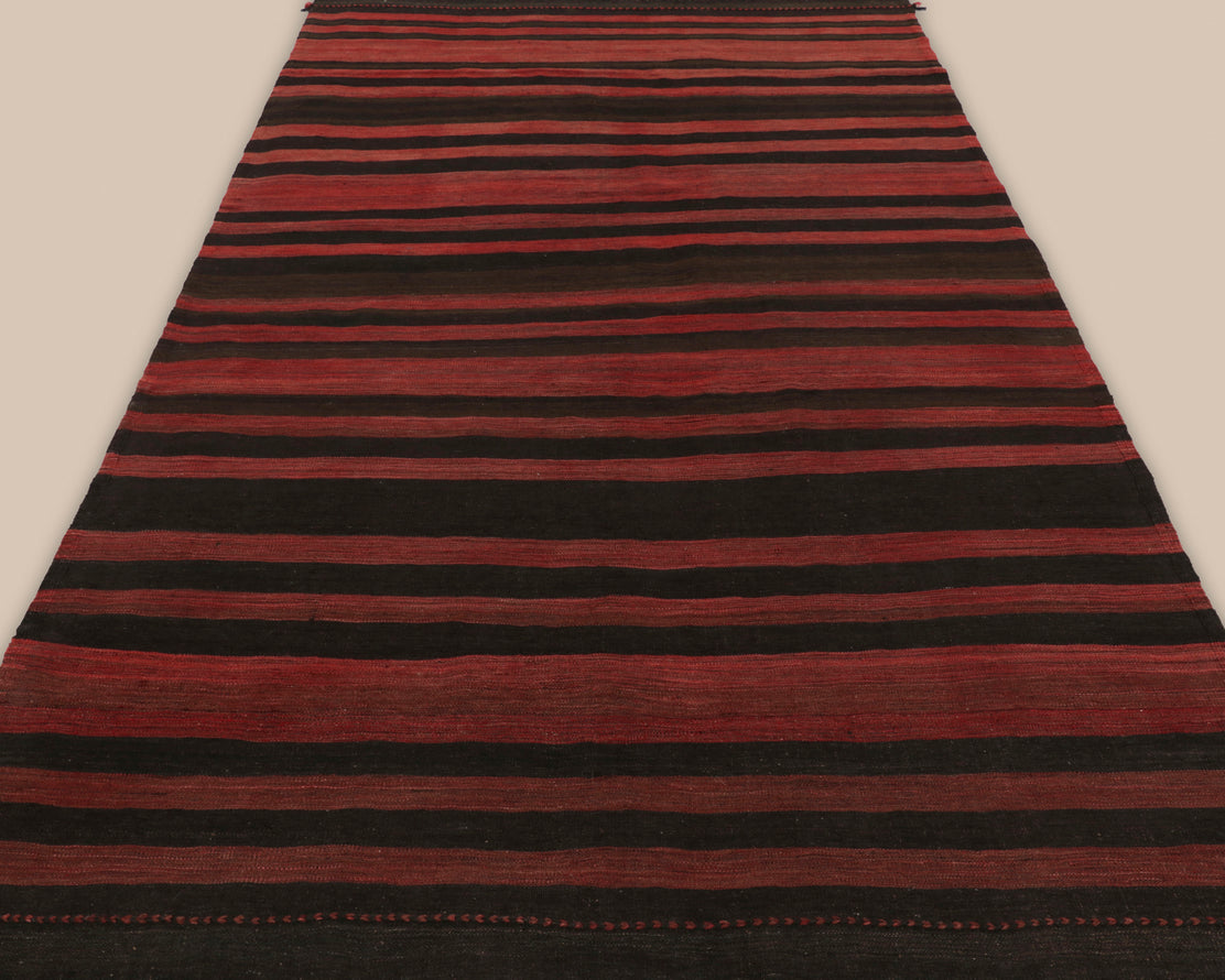 Bakhtiar Red and Black Stripe Kilim