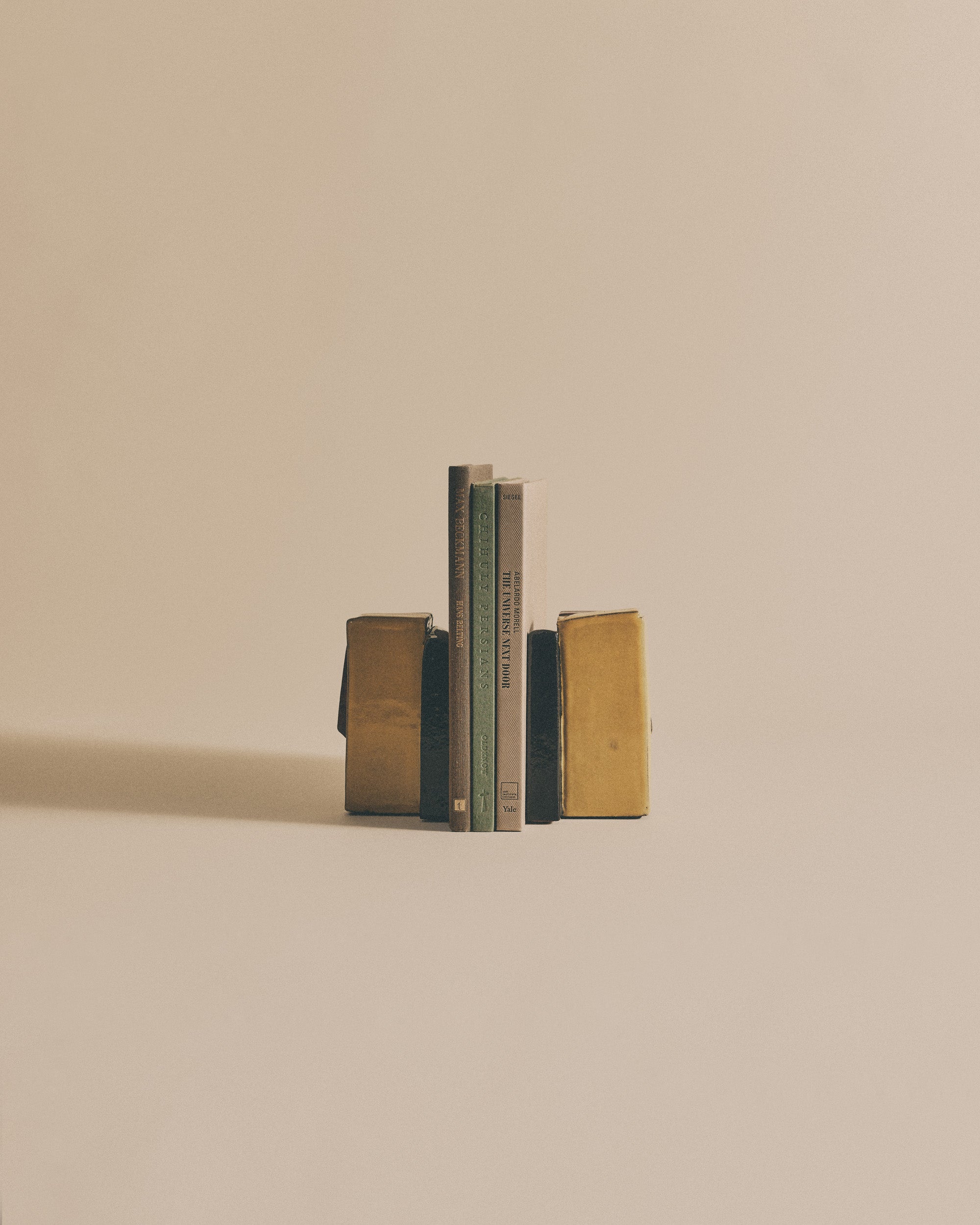Bordeaux and Yellow Slab Bookends