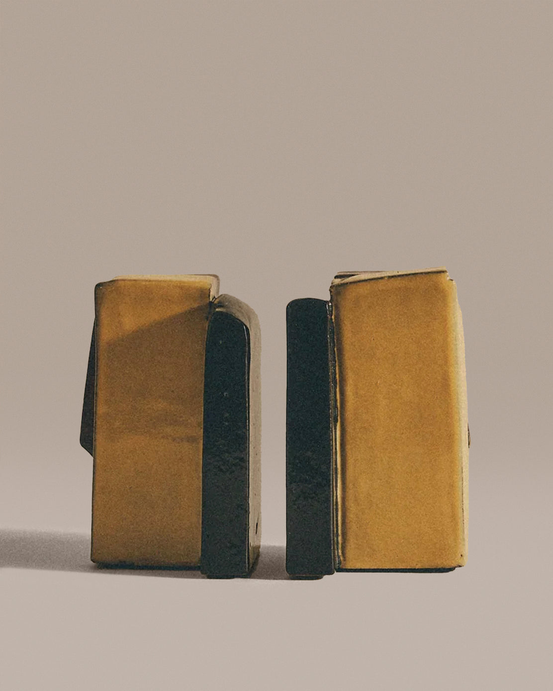 Bordeaux and Yellow Slab Bookends
