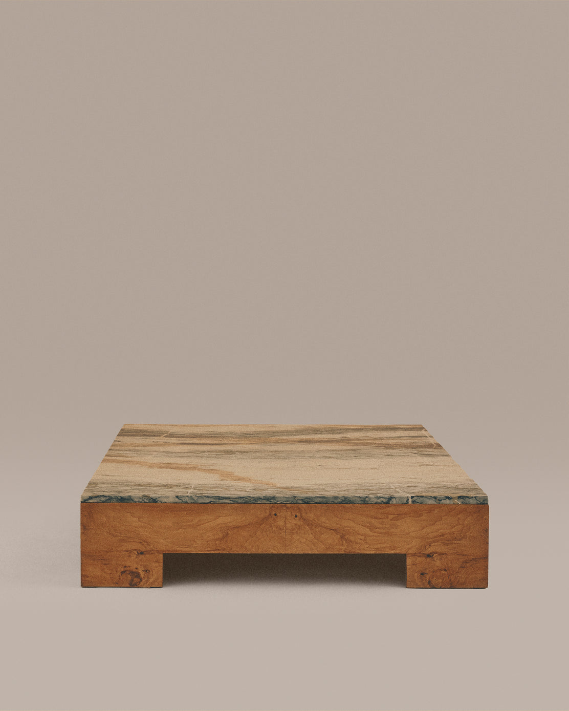 Burlwood Coffee Table with Marble Top