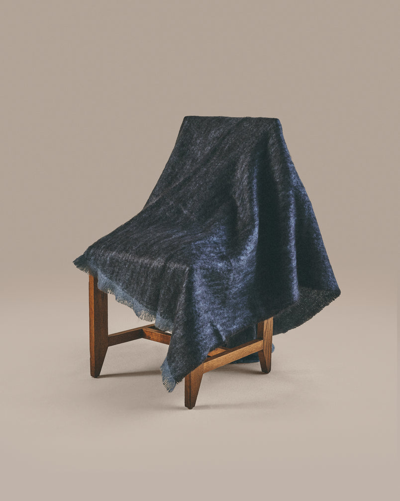 Black Clash Mohair Throw