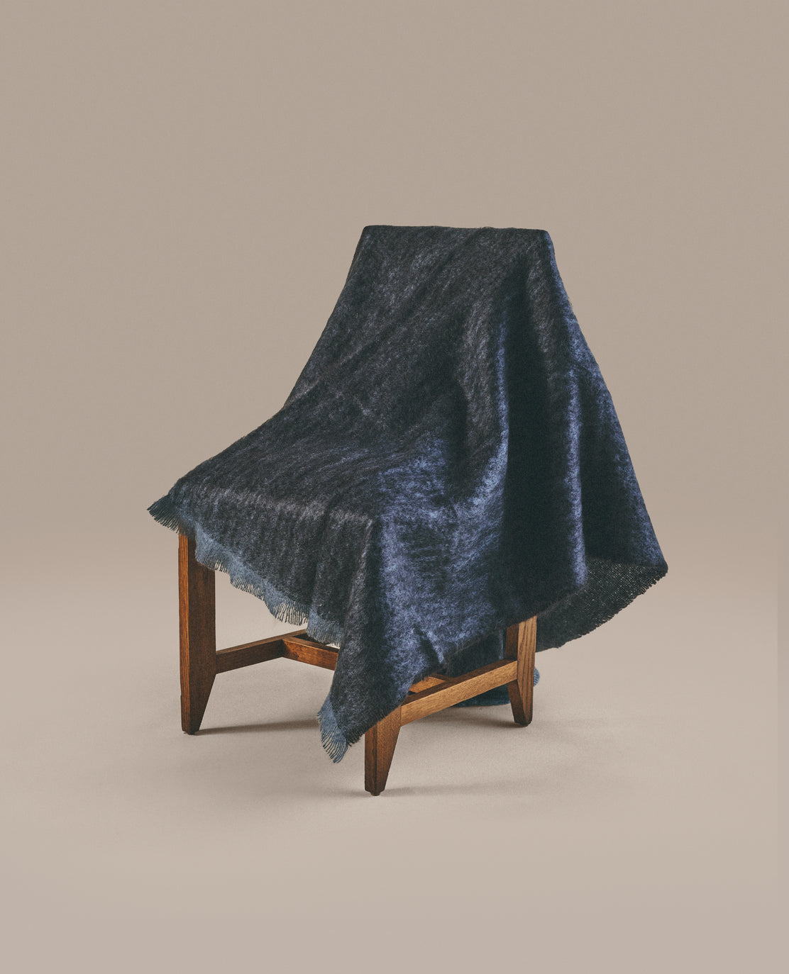 Black Clash Mohair Throw