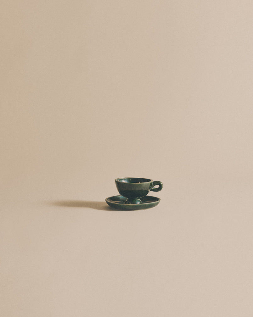 Ceramic Teacup with Saucer