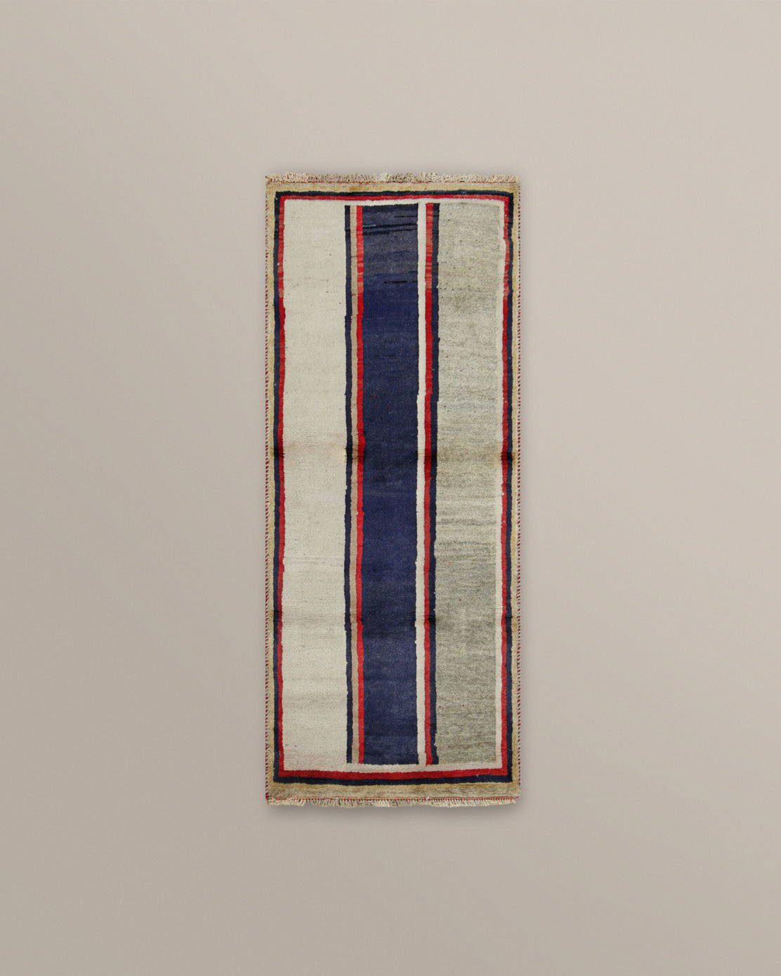 Gabbeh Gray and Red Stripe Runner