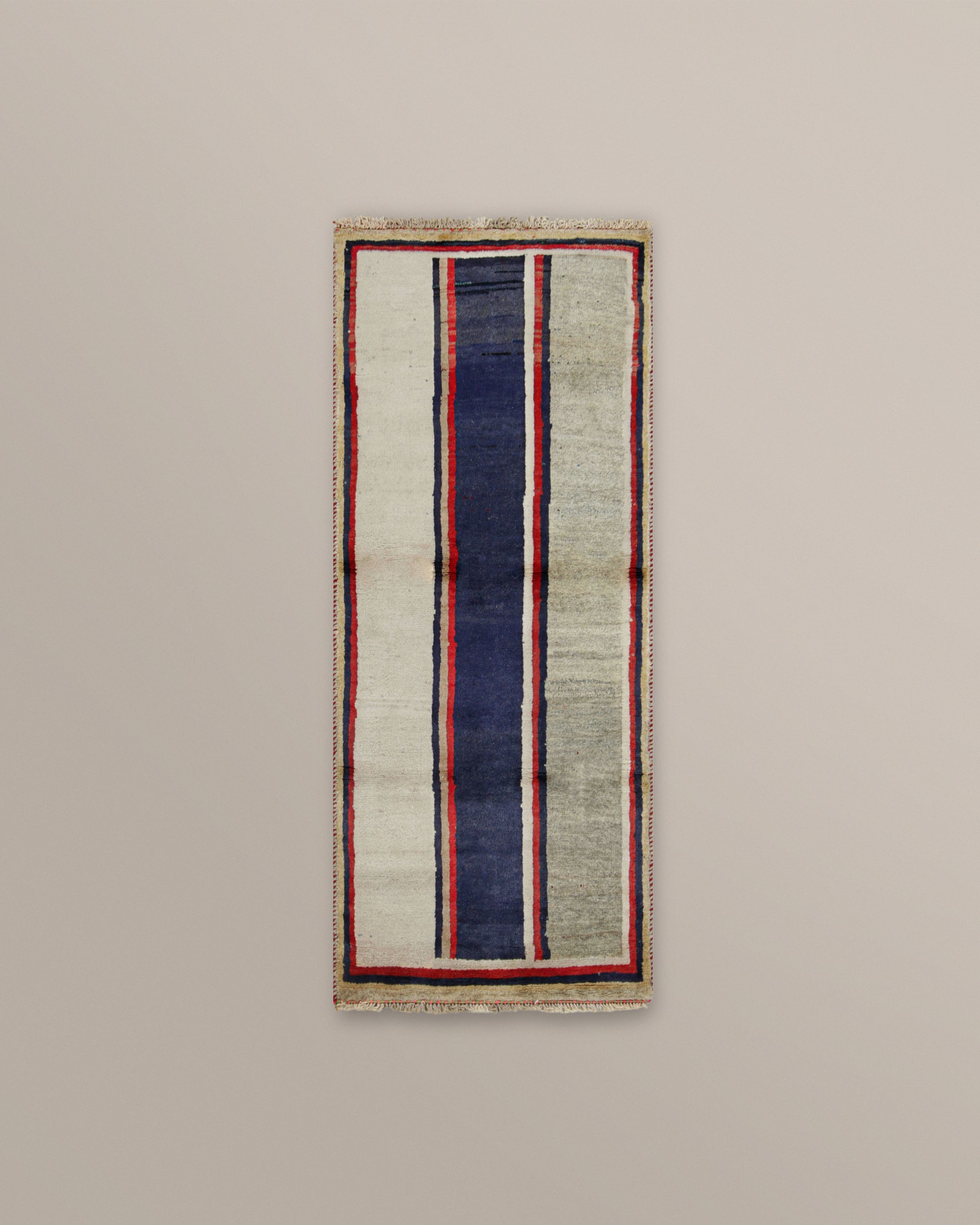 Gabbeh Gray and Red Stripe Runner