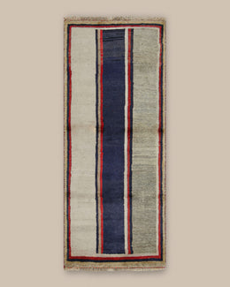 Gabbeh Gray and Red Stripe Runner