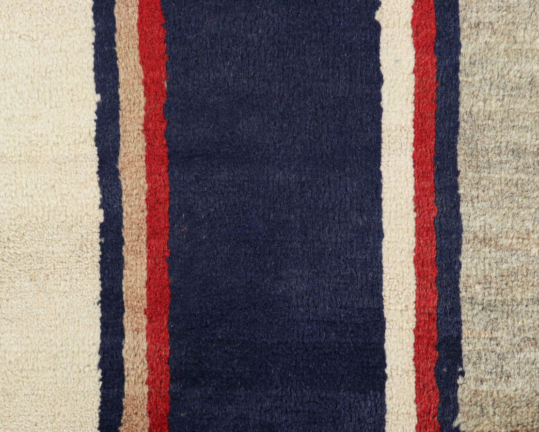 Gabbeh Gray and Red Stripe Runner