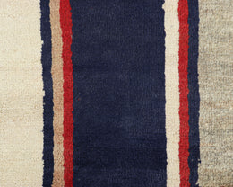 Gabbeh Gray and Red Stripe Runner