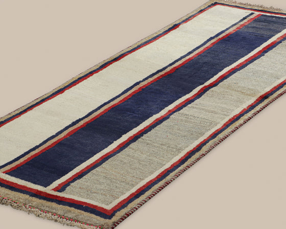 Gabbeh Gray and Red Stripe Runner