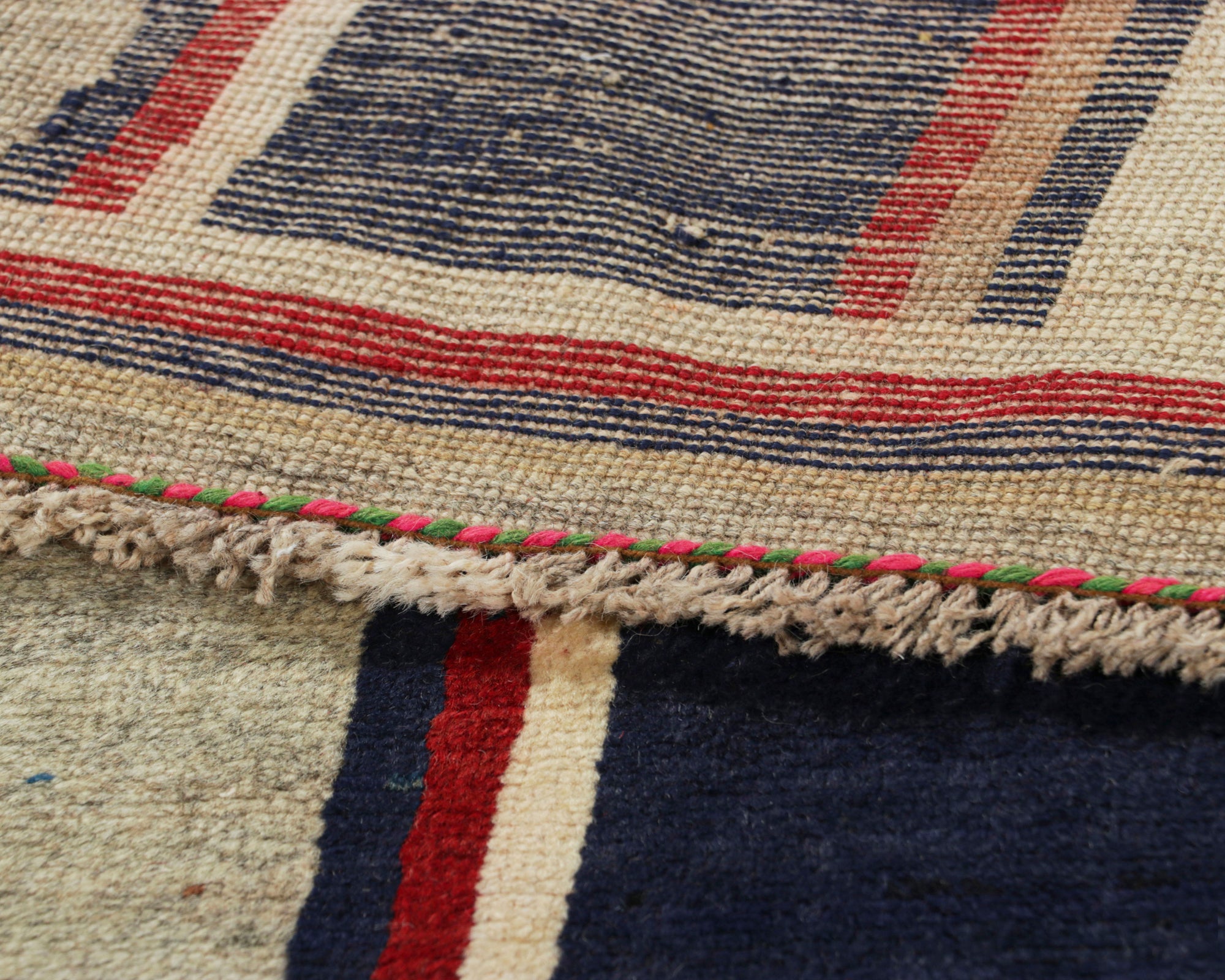 Gabbeh Gray and Red Stripe Runner