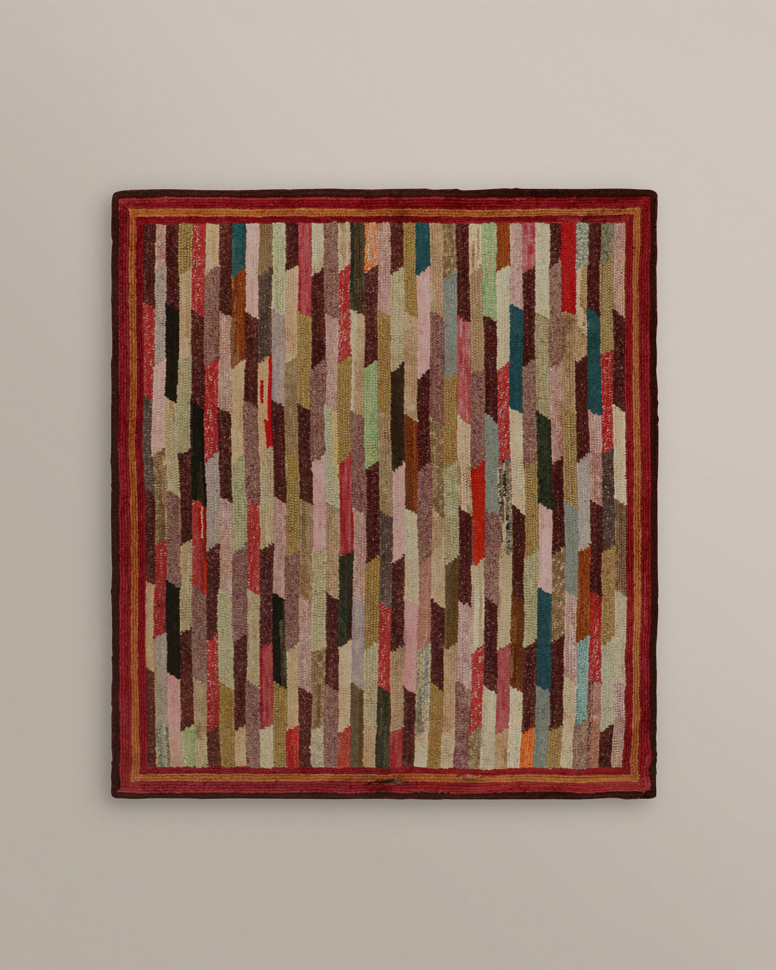 Hooked Geometric Square Rug