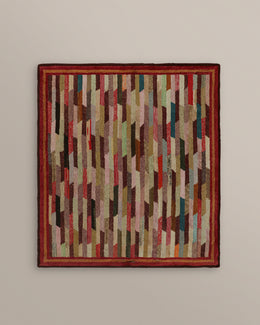 Hooked Geometric Square Rug