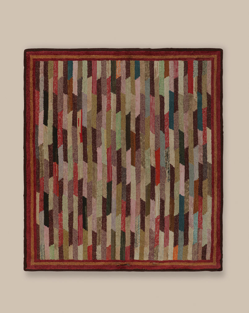 Hooked Geometric Square Rug
