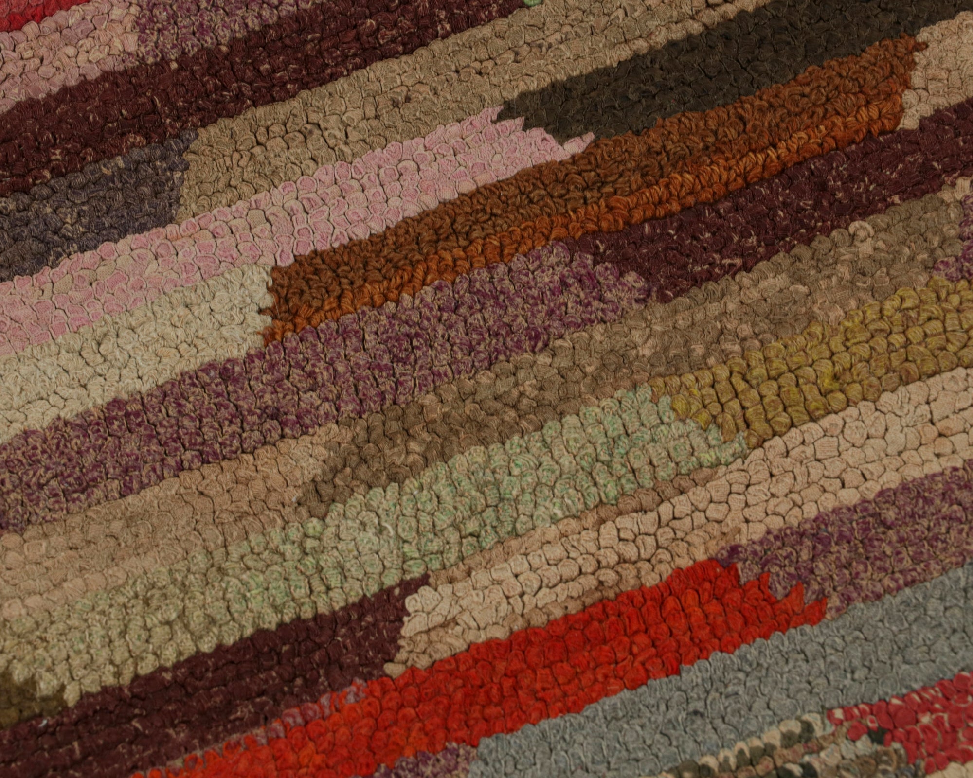 Hooked Geometric Square Rug