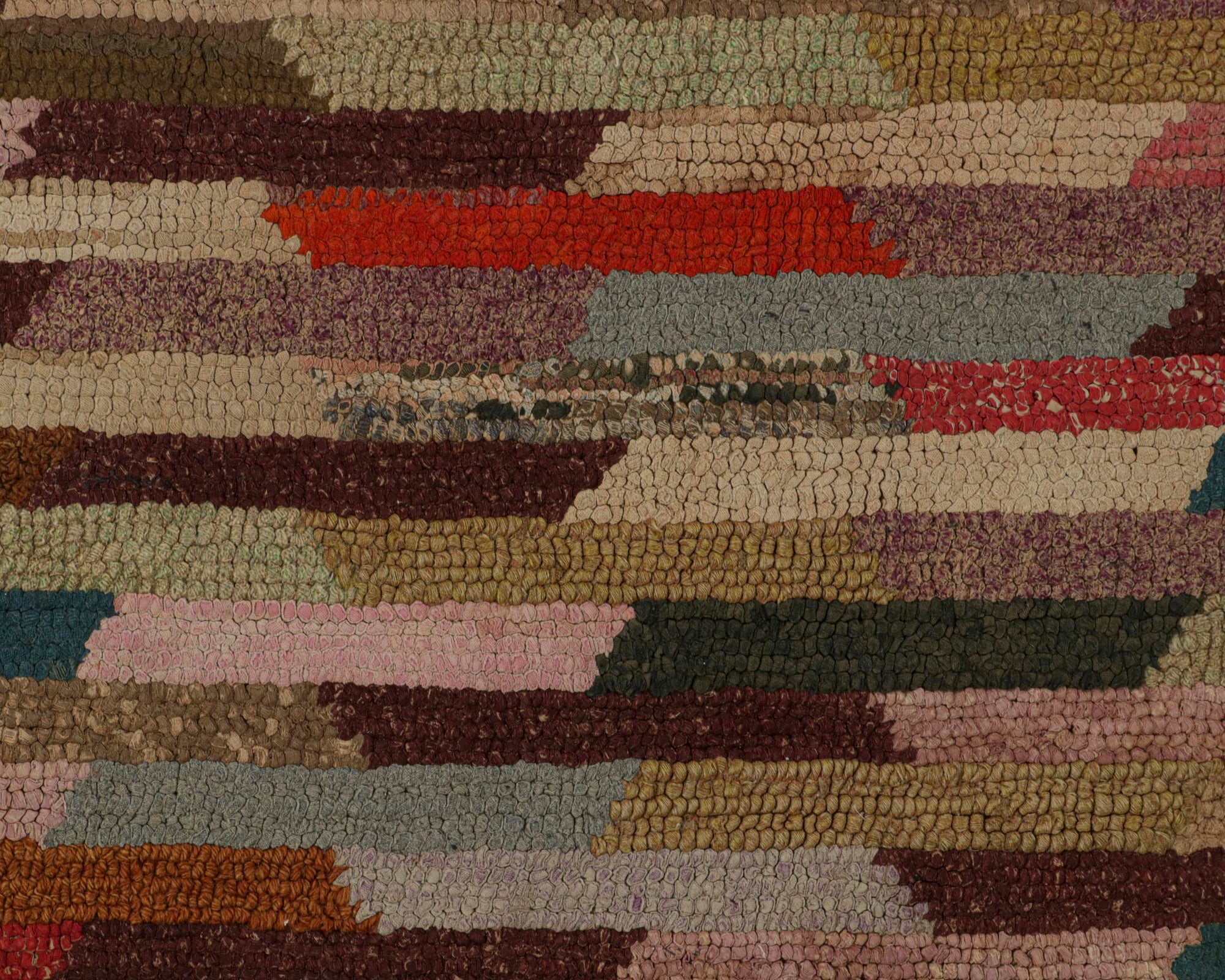 Hooked Geometric Square Rug