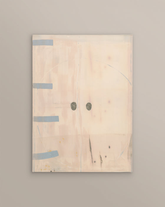 Abstract painting on a beige background