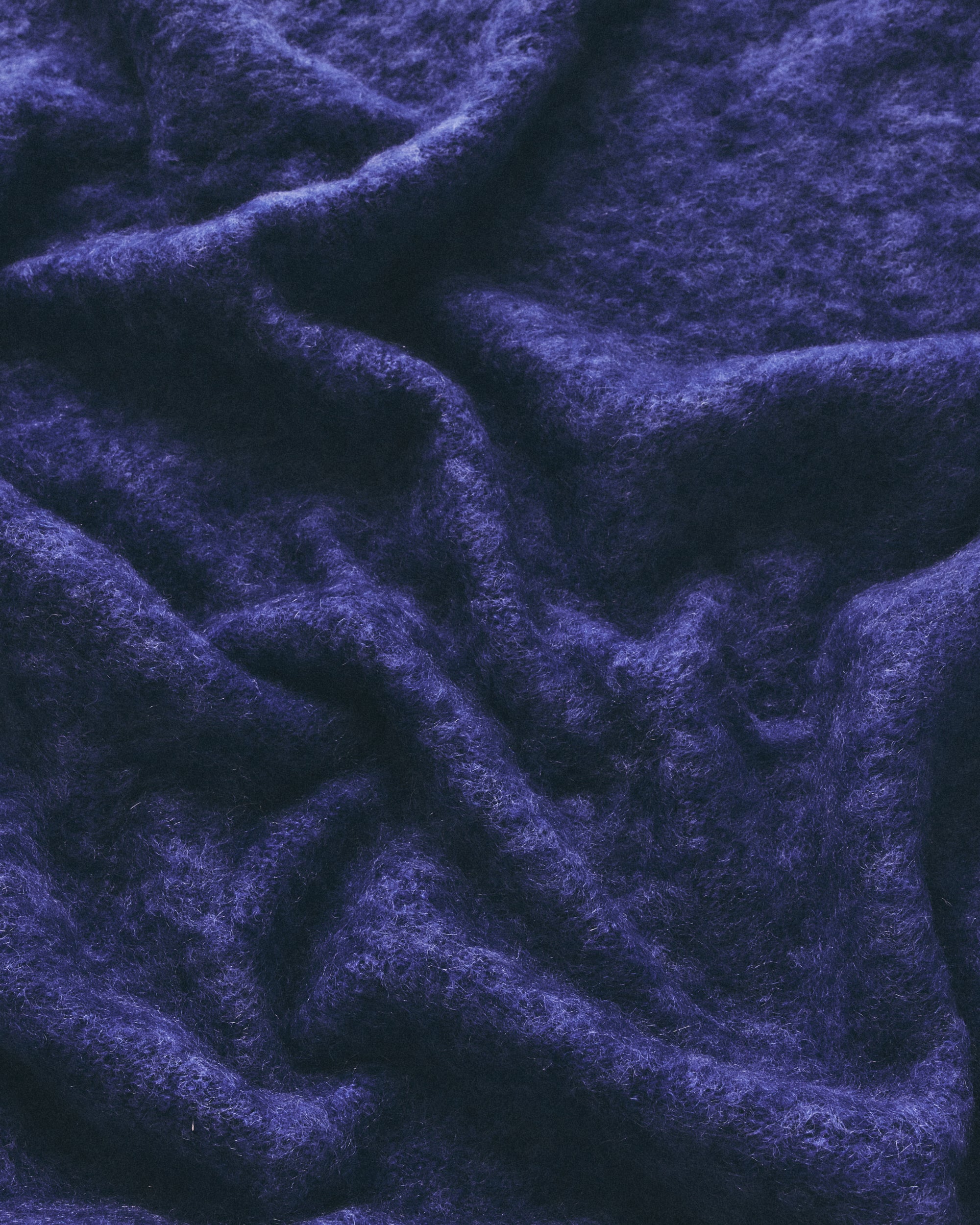 King Mohair Blanket in Bright Blue and Dark Blue