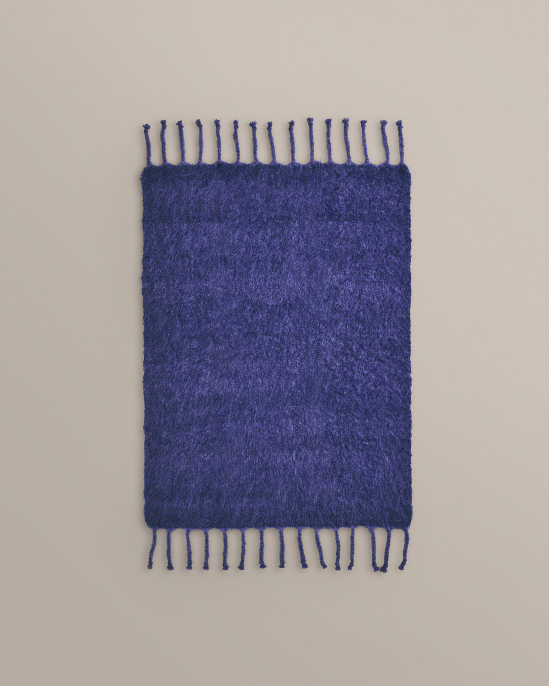 King Mohair Blanket in Bright Blue and Dark Blue