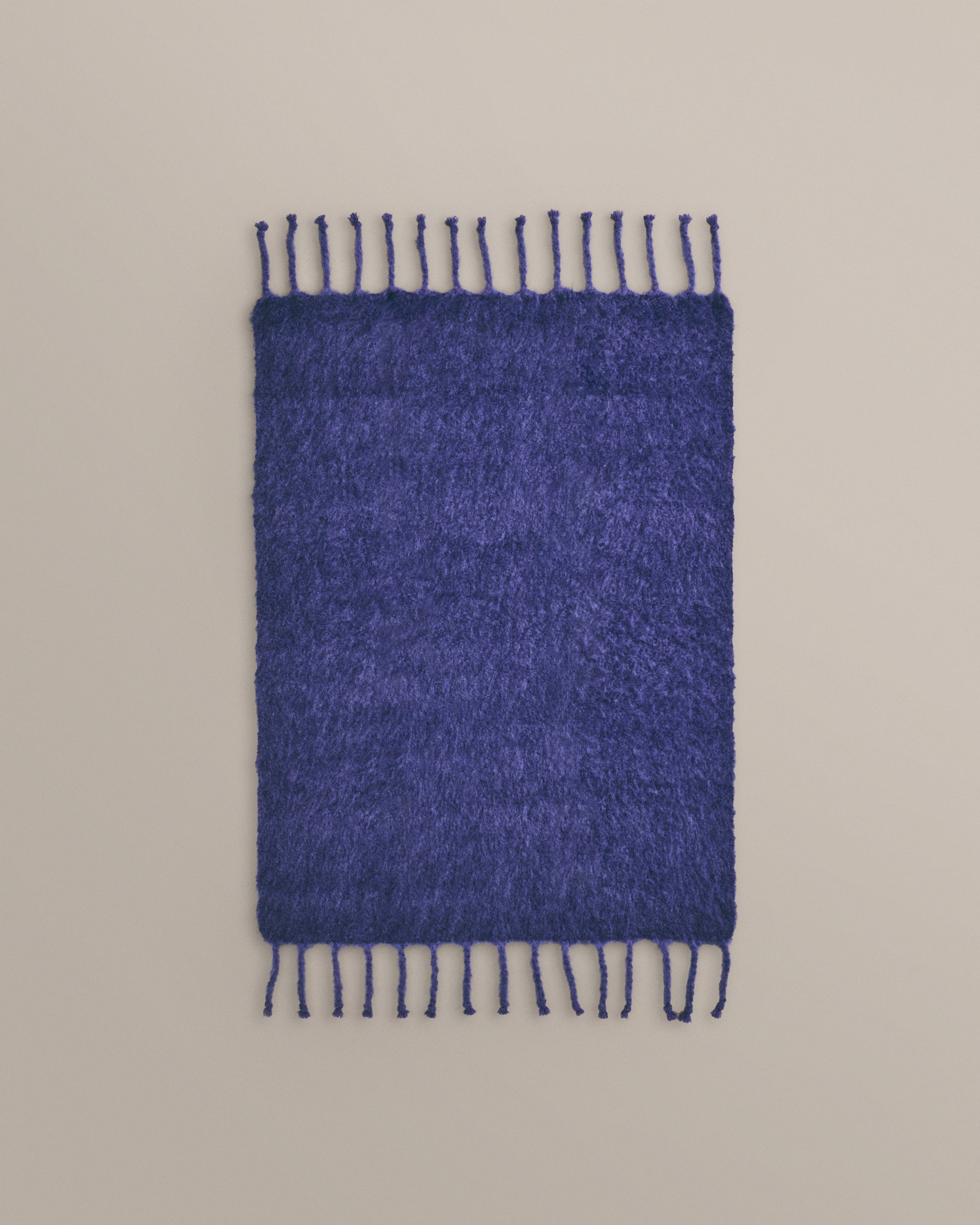 King Mohair Blanket in Bright Blue and Dark Blue