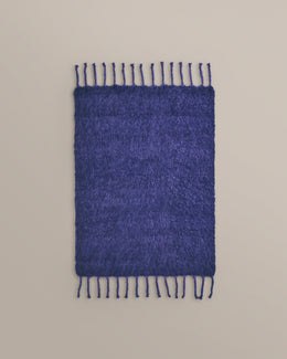 King Mohair Blanket in Bright Blue and Dark Blue