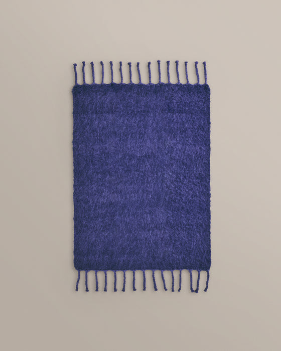 King Mohair Blanket in Bright Blue and Dark Blue