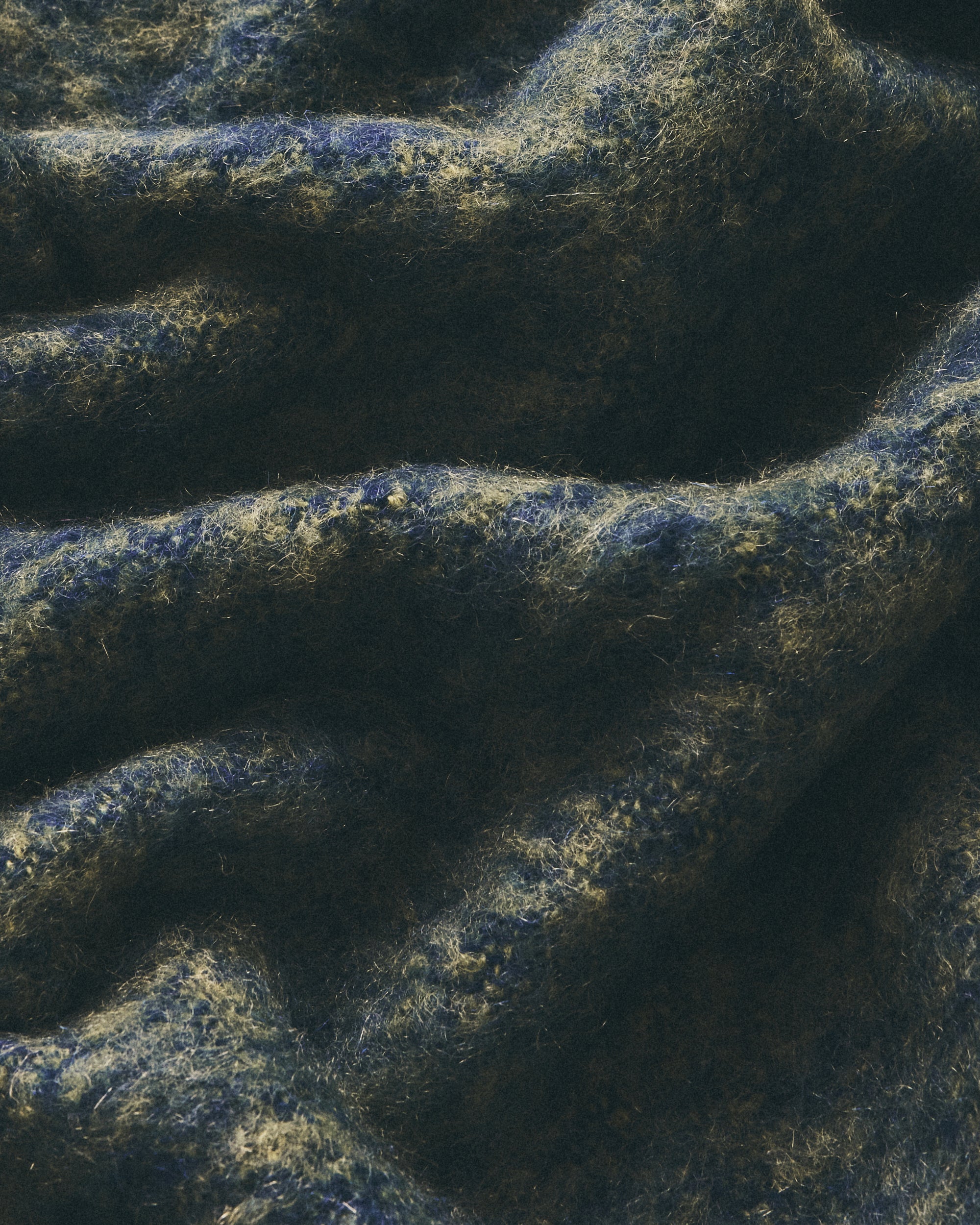 King Mohair Blanket in Dark Blue and Green