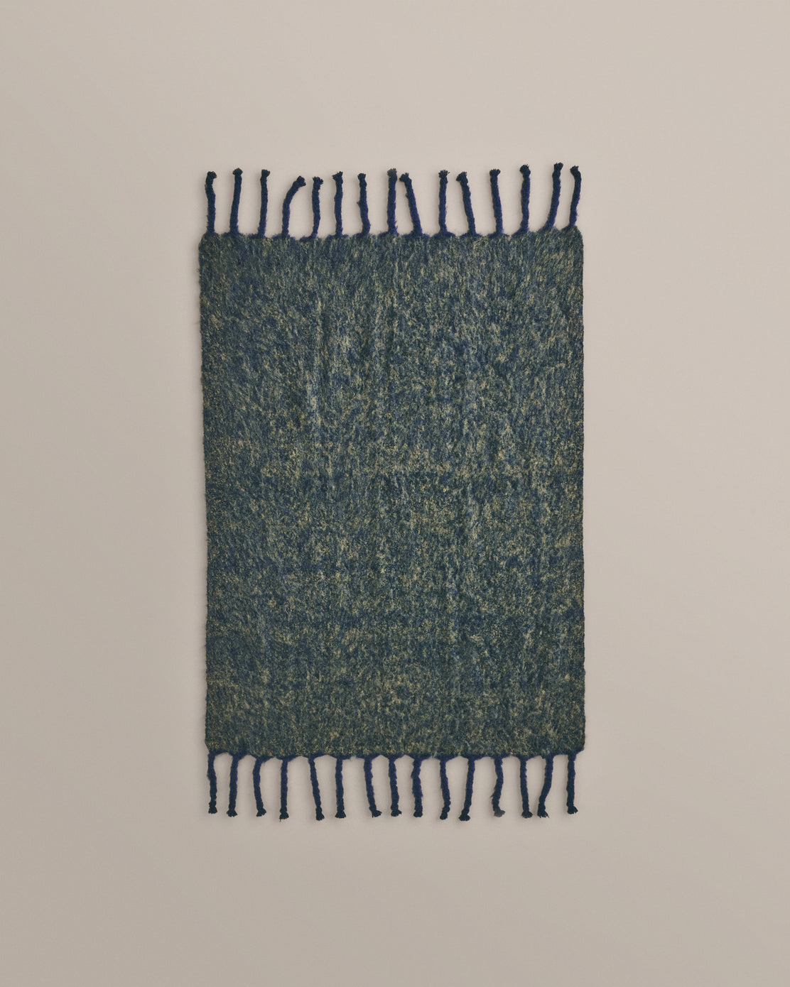 King Mohair Blanket in Dark Blue and Green